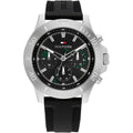 Tommy Hilfiger Bryan 1792111 Men's Silver Case Black Dial Rubber Watch