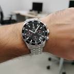 Tommy Hilfiger TH85 1792156 Men's Silver Case Black Dial Steel Watch