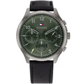 Original Tommy Hilfiger Men's Watch - Olive Green Dial & Black Leather (1791856)