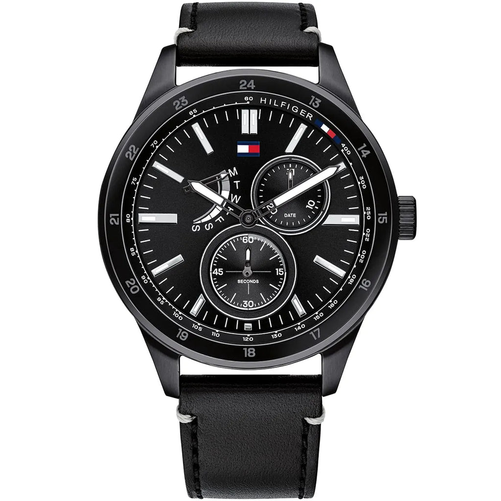 Original Tommy Hilfiger Austin Men's Watch - Black Case & Black Leather (1791638)