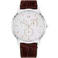 Original Tommy Hilfiger Men's Watch - Silver Case & Brown Leather (1710389)