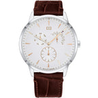 Original Tommy Hilfiger Men's Watch - Silver Case & Brown Leather (1710389)