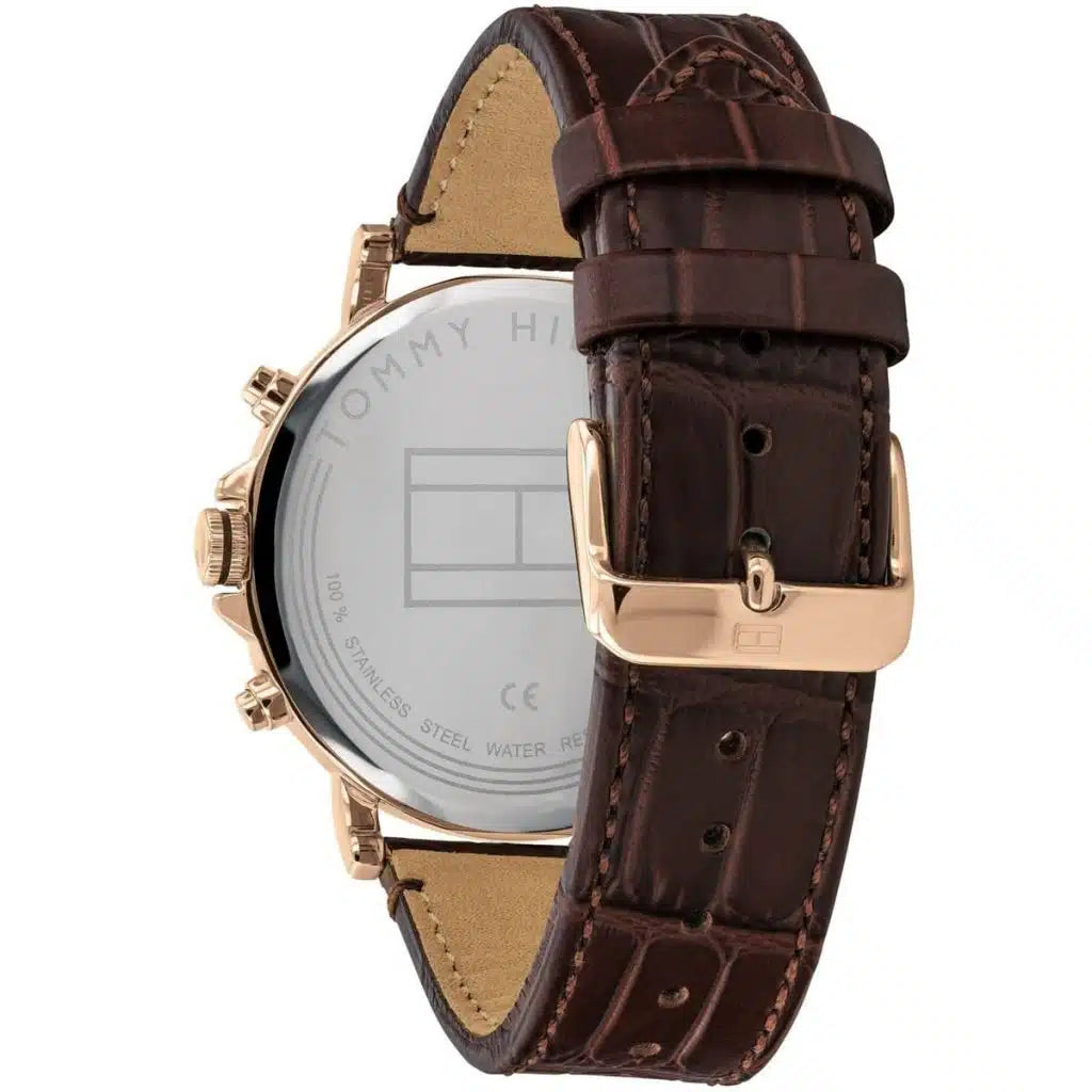 Original Tommy Hilfiger Daniel Men's Watch - Gold Case & Dark Brown Leather (1710379)