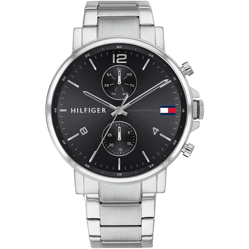 Original Tommy Hilfiger Daniel Men's Watch - Silver Steel & Black Dial (1710413)