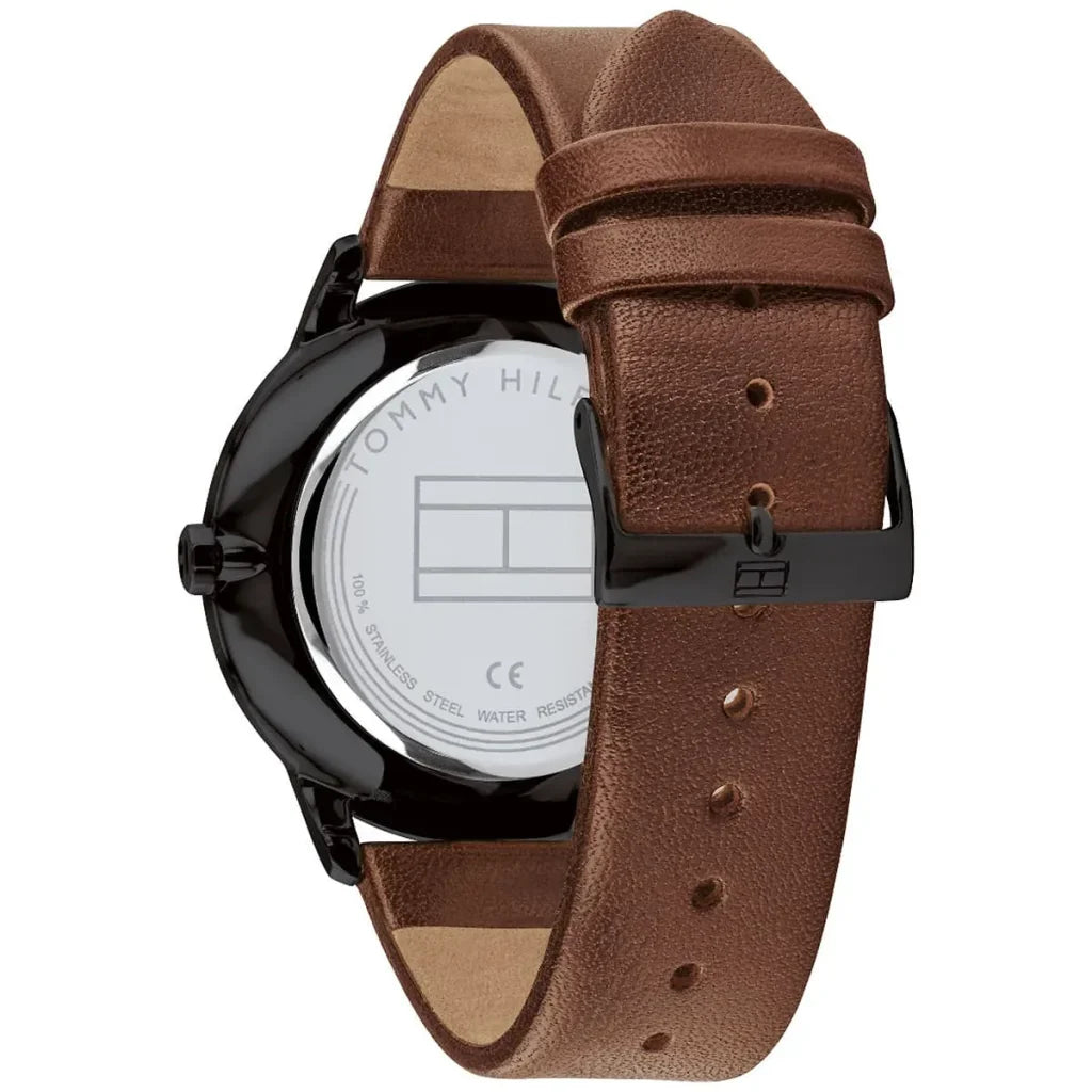 Original Tommy Hilfiger Hunter Men's Watch - Black Case & Brown Leather (1791604)