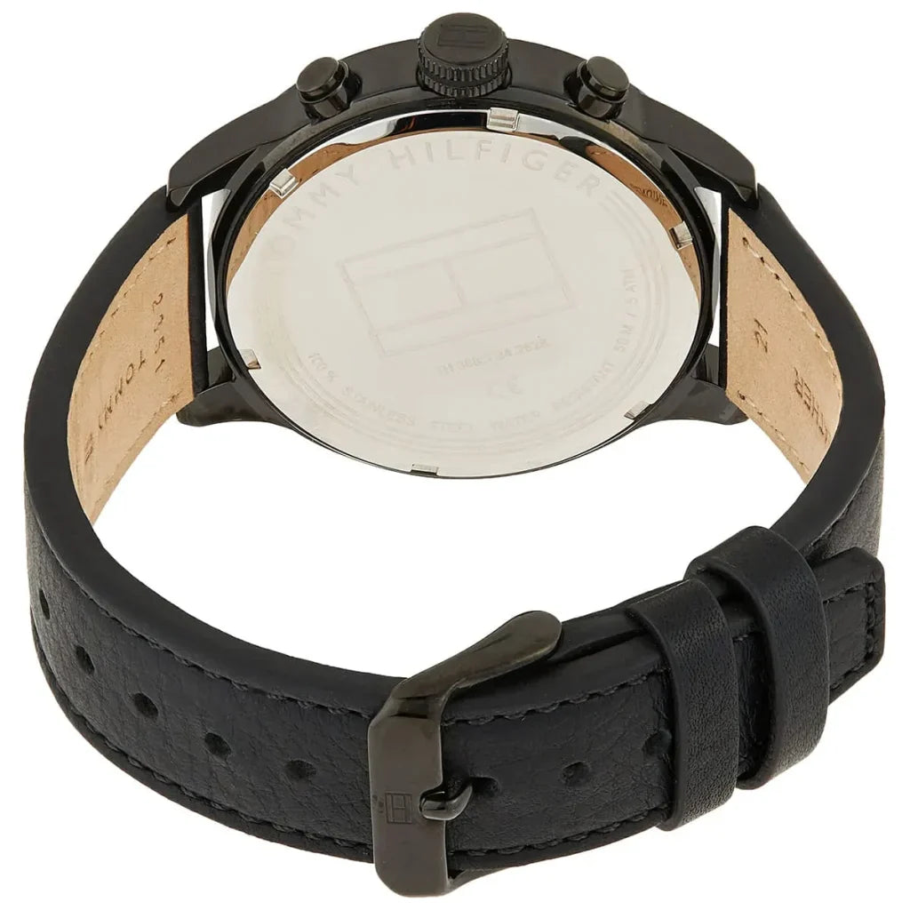 Original Tommy Hilfiger Icon Men's Watch - All Black Case & Leather Strap (1791595)