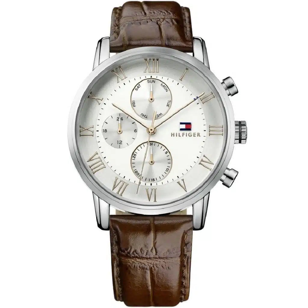Original Tommy Hilfiger Men's Watch - Silver Case & Brown Leather (1791400)