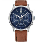 Original Tommy Hilfiger Men's Watch - Silver Case & Light Brown Leather (1791629)