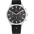 Original Tommy Hilfiger Men's Watch - Silver Case & Black Rubber (1710495)