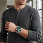 Original Tommy Hilfiger Legend Men's Watch - Silver Mesh Steel & Green Skeleton Dial (1710567)