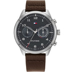 Original Tommy Hilfiger Men's Watch - Silver Case & Brown Leather (1791785)