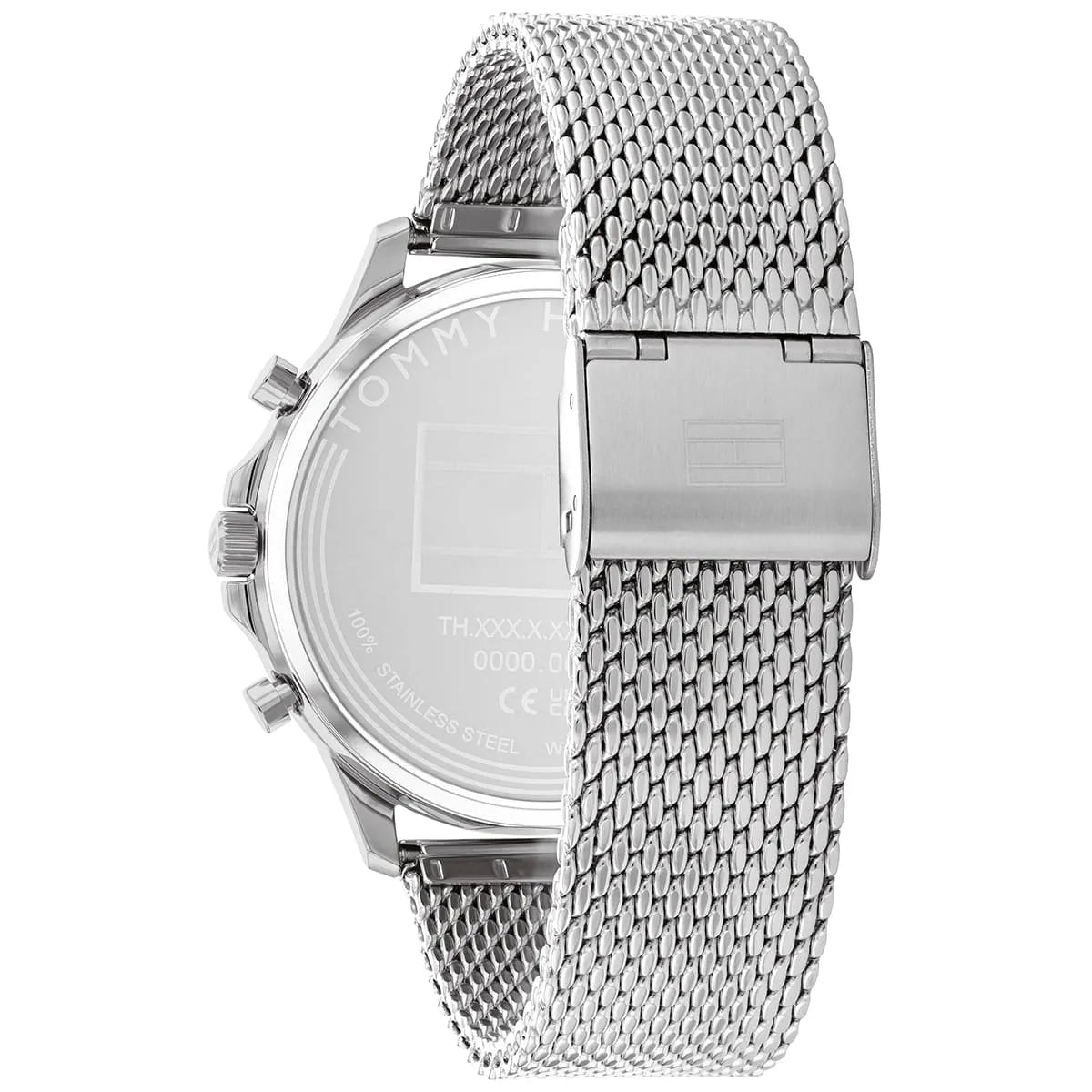 Original Tommy Hilfiger Ryder Men's Watch - Silver Mesh Steel & Green Dial (1710499)