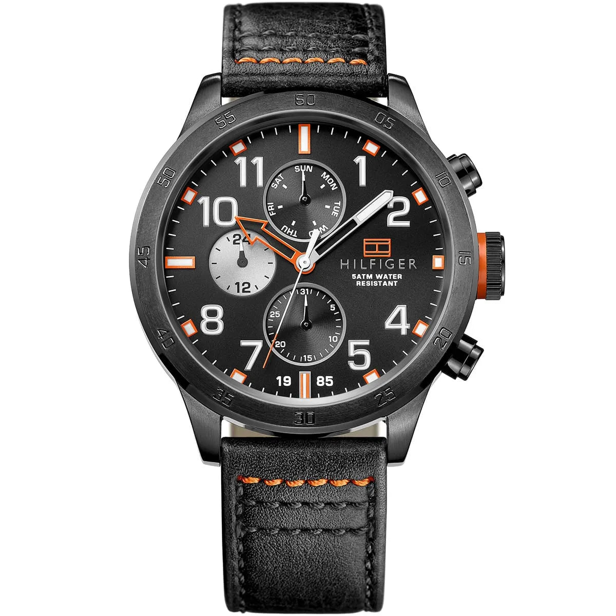 Original Tommy Hilfiger Men's Watch - Black Case & Black Leather (1791136)