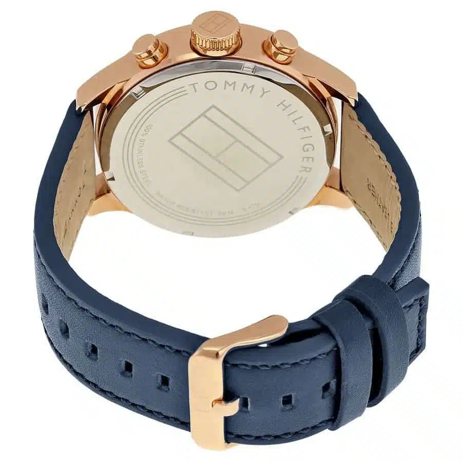 Original Tommy Hilfiger Men's Watch - Rose Gold Case & Navy Leather (1791139)