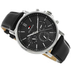 Original Tommy Hilfiger Tyson Men's Watch - Silver Case & Black Leather (1710586)