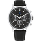 Original Tommy Hilfiger Tyson Men's Watch - Silver Case & Black Leather (1710586)