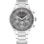 Original Tommy Hilfiger Tyson Men's Watch - Silver Steel & Dark Grey Dial (1710604)