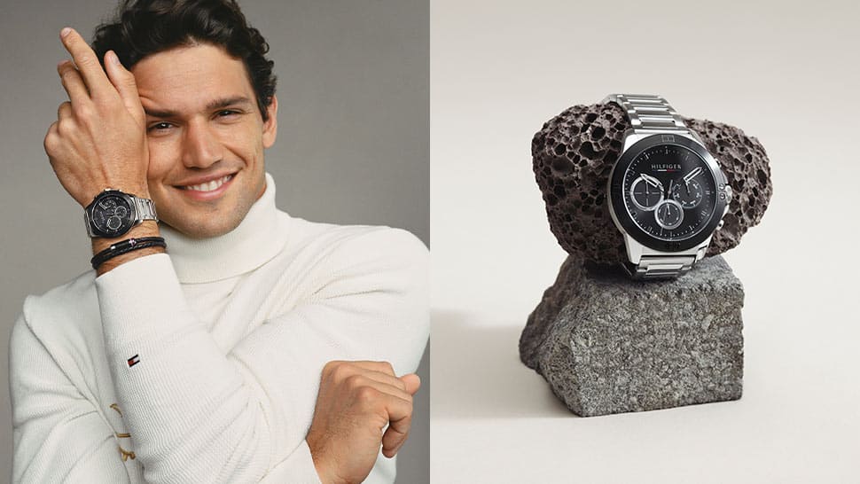 Tommy Hilfiger Men's Watch – Model 1792119 Lorenzo | Black Stainless-Steel Chronograph Design