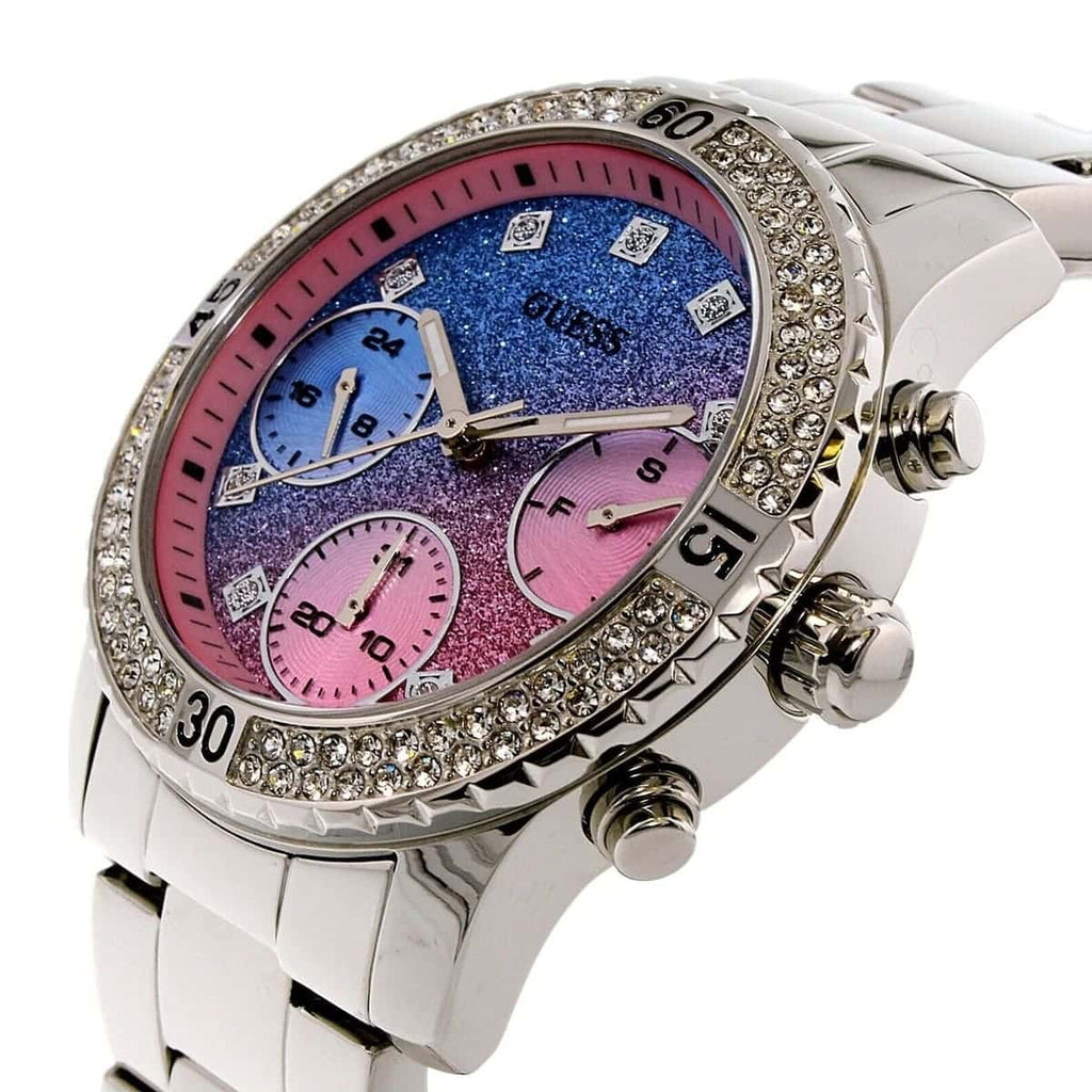 Guess Confetti W0774L1 Multi-Function Glitter Ombre Dial Women's Silver Watch