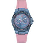 Guess Limelight W0775L5 Multi-Function Blue Dial Women's Pink Rubber Watch
