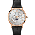 Guess Delancy W0870G2 Rose Gold Case Silver Dial Black Leather Watch