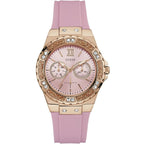 Guess Limelight W1053L3 Multi-Function Pink Dial Women's Pink Rubber Watch