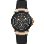 Guess Zena Multi-Function W1094L6 Rose Gold Case Black Dial Black Rubber Women's Watch