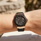 Guess Zena Multi-Function W1094L6 Rose Gold Case Black Dial Black Rubber Women's Watch